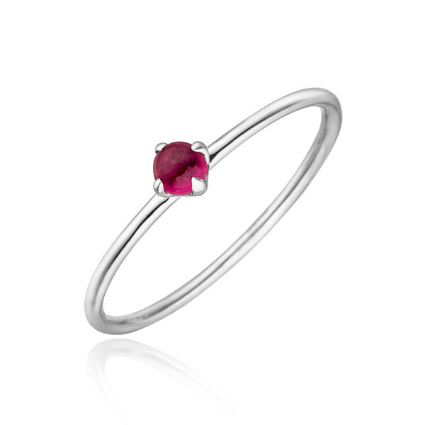 Ring Cabochon, 14 Karat Weigold, Rubin