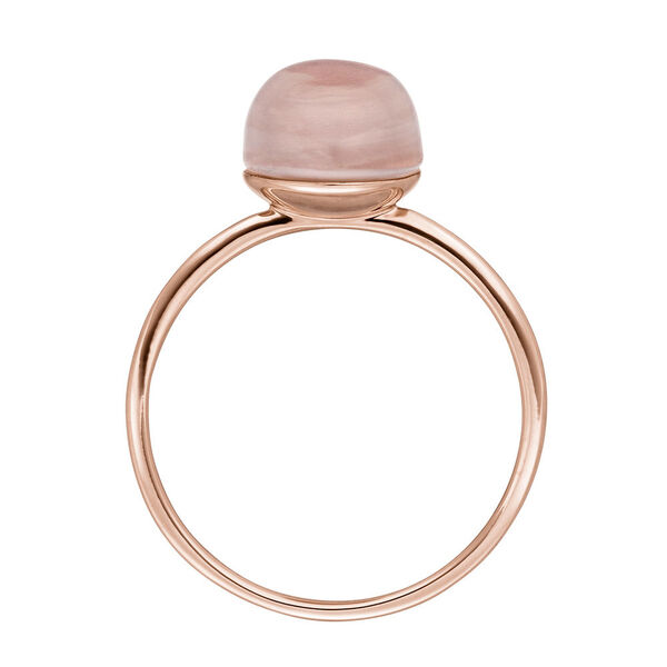 Ring Cabochon II, 14 Karat Rosegold, Rosenquarz