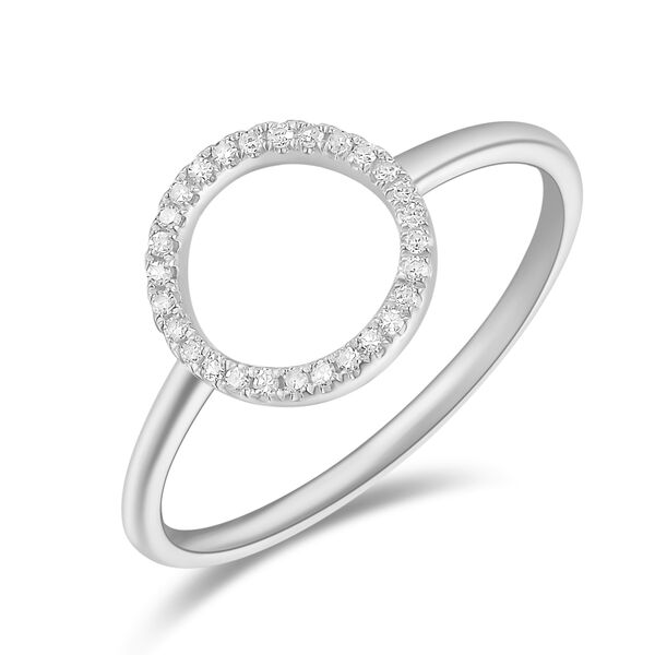 Ring Circle mit Diamanten, 18 Karat Weigold
