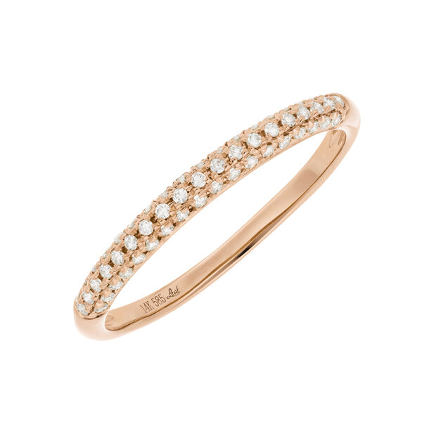 Ring DAZZLE mit Diamanten, 14K Rosegold, Gr.52