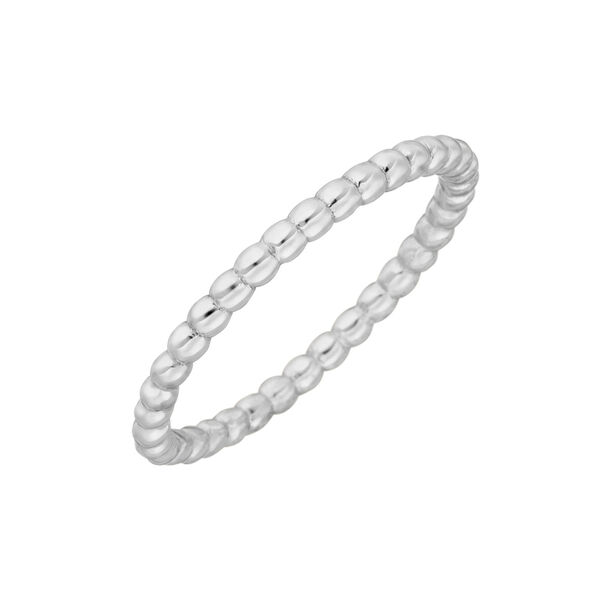Ring Kugel, 18 Karat Weigold, Gre 50