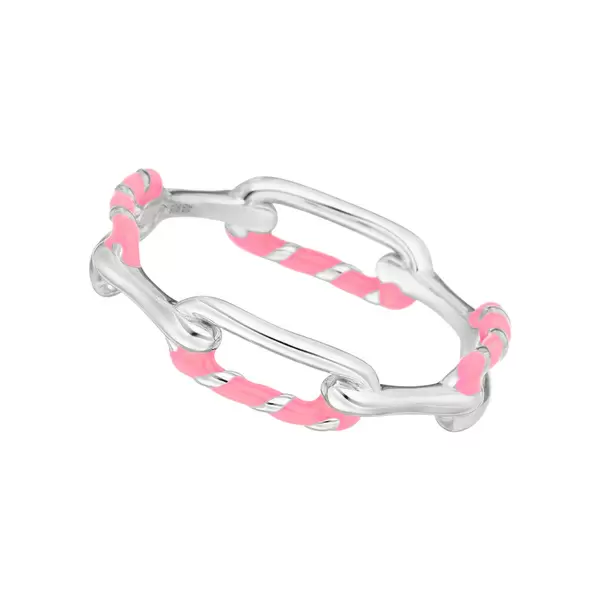 Leaf Jewelry Ring Neon Twist, 925 Sterlingsilber, pink, Gr.54
