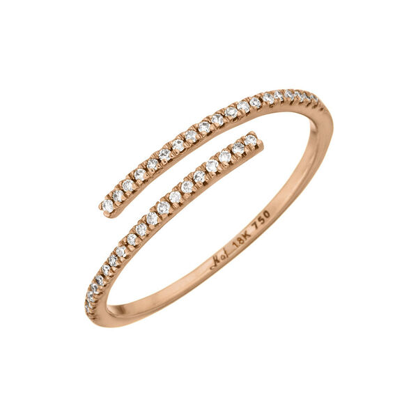 Ring Open mit Diamanten, 18 Karat Rosegold