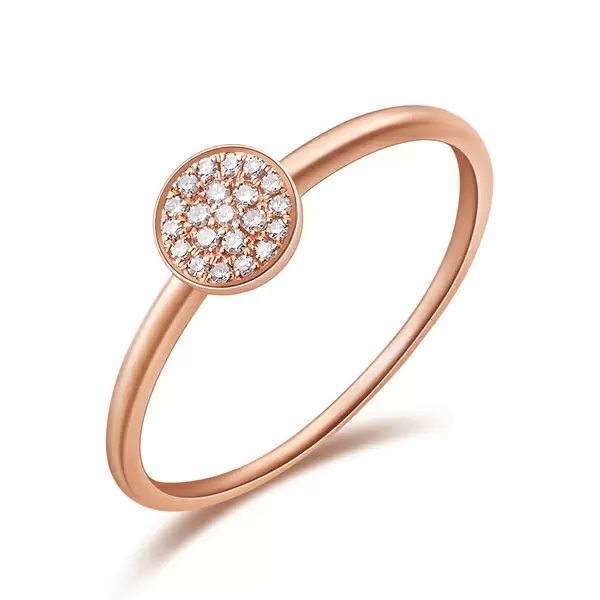 Leaf Jewelry Ring Pavé mit Diamanten, 18 K Roségold