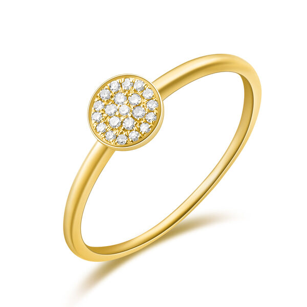 Ring Pave mit Diamanten, 18 Karat Gelbgold, Gr��e 48
