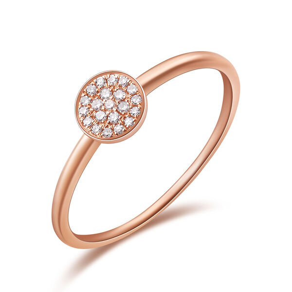 Ring Pav mit Diamanten, 18 Karat Rosegold
