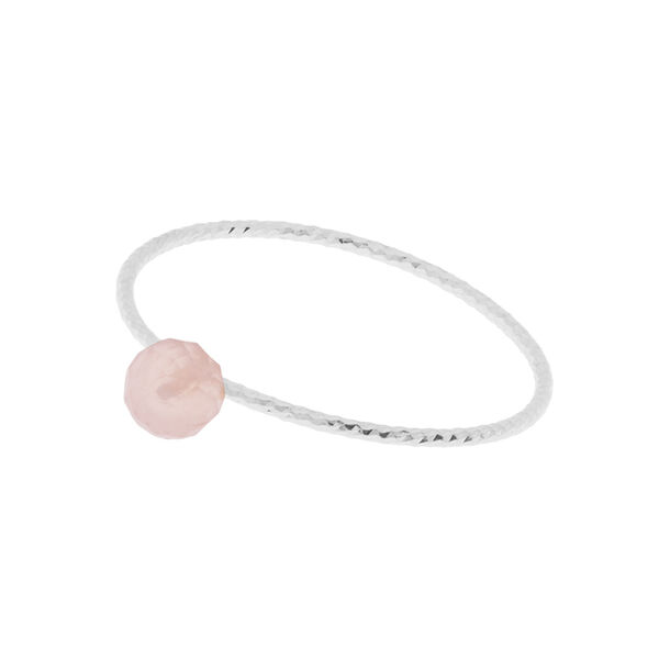 Ring Rain Drop, klein, 925 Sterlingsilber, Rosenquarz, Gre 54