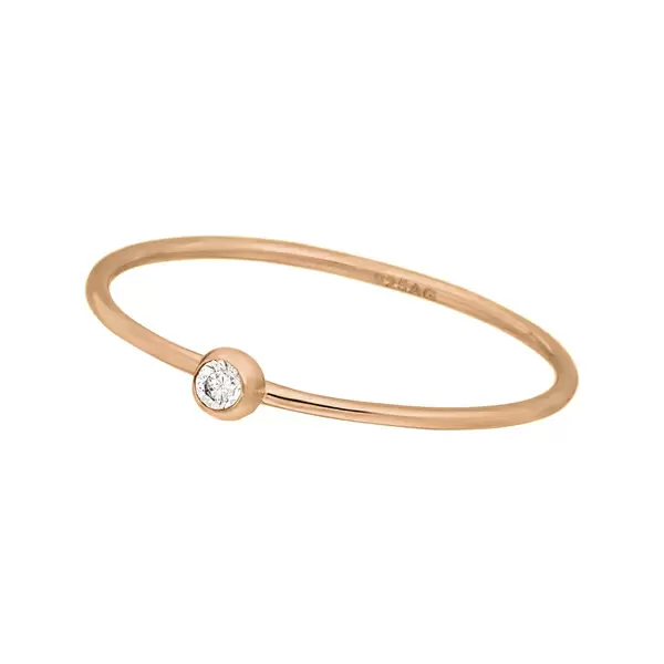 Leaf Jewelry Ring Solitaire, 18 K Rosegold vergoldet, Gr.50
