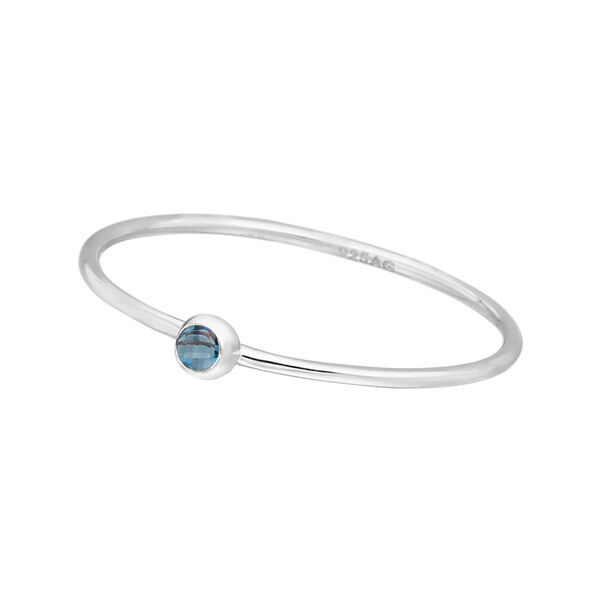 Ring Solitaire, Blue, 925 Sterlingsilber, Gr.50