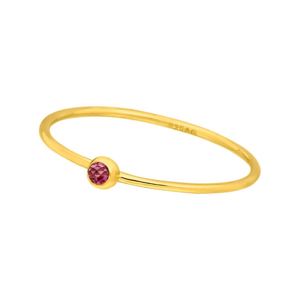 Ring Solitaire, Ruby, 18 K Gelbgold vergoldet, Gr.52