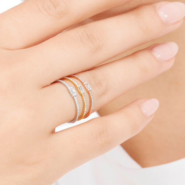 Ring mit Diamanten, Tiny Baguette, 14 Karat Weigold Bild 5