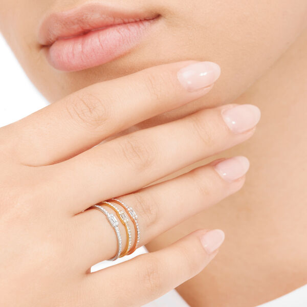 Verlobungsring mit Diamanten, Tiny Baguette, 14 Karat Gelbgold Bild 4