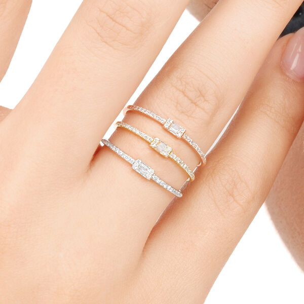 Ring mit Diamanten, Tiny Baguette, 14 Karat Weigold Bild 4