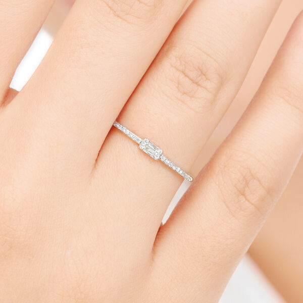 Ring mit Diamanten, Tiny Baguette, 14 Karat Weigold Bild 2