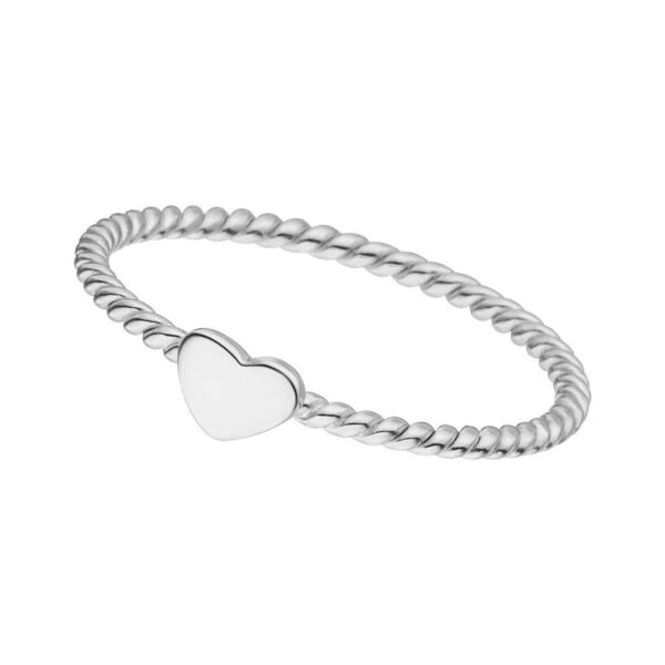 Ring Twist mit Herzchen, 925 Sterlingsilber, Gre 52