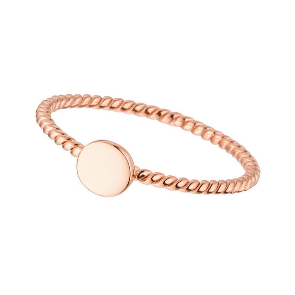 Ring Twist mit Plttchen, 18 K Rosgold vergoldet, Gre 50