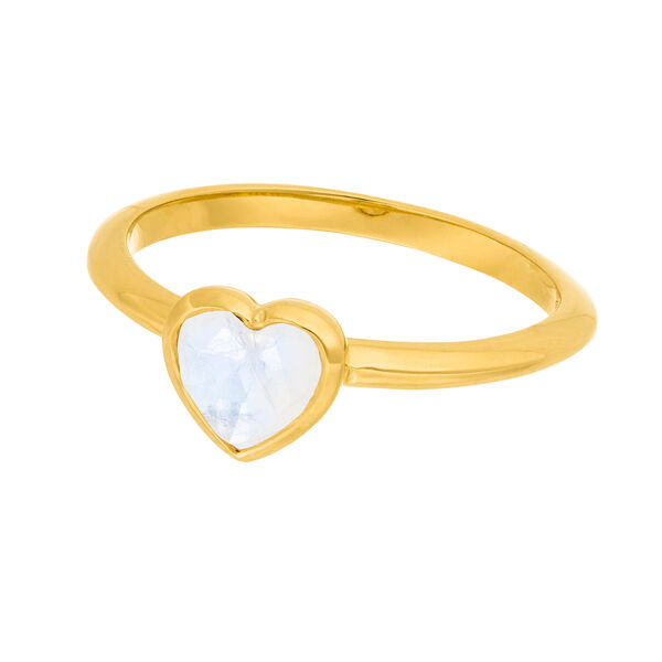 Ring VALENTINE, Mondstein, 18 Karat Gelbgold vergoldet, Gr.50