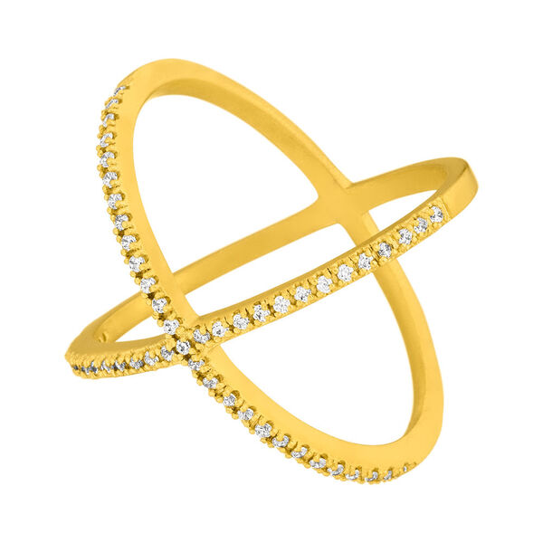 Ring X Criss-Cross, 18 K Gelbgold vergoldet, Gr.54