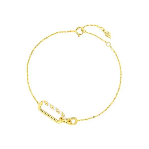 Leaf Jewelry Silber Armkette, Gelbgold, Neon Twist