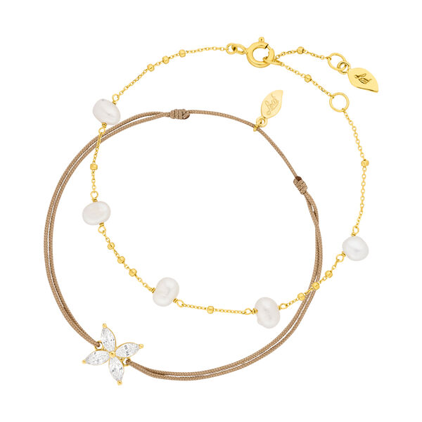 Silber Bracelet Set Gold Gems, Gelbgold