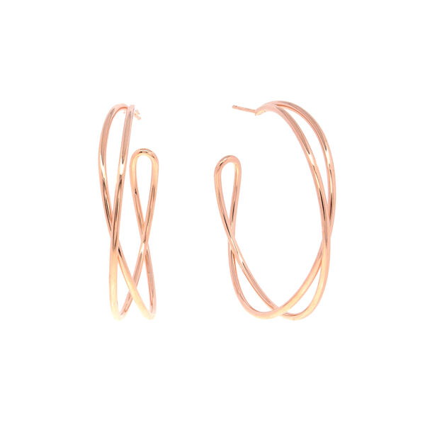 Silber Creolen, TUBE, Rosegold Silber Creolen, TUBE, Rosegold