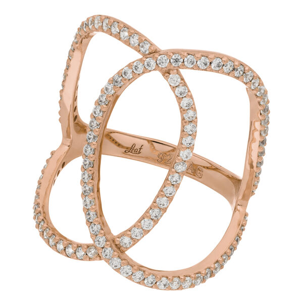 Silber Double C Ring, Rosegold