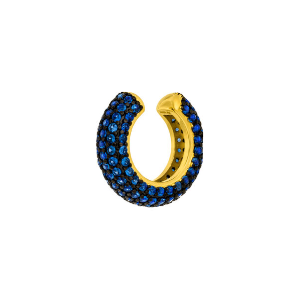 Silber Earcuff, PAVE Blau, Gelbgold