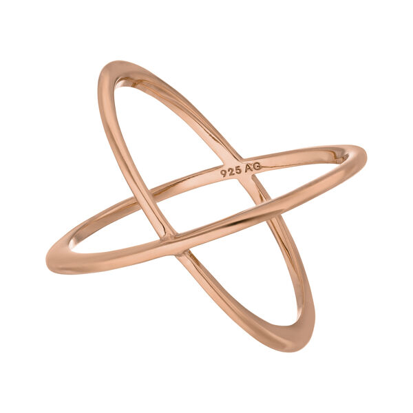 Ring X Cross, 18 K Rosegold vergoldet, Gre 54