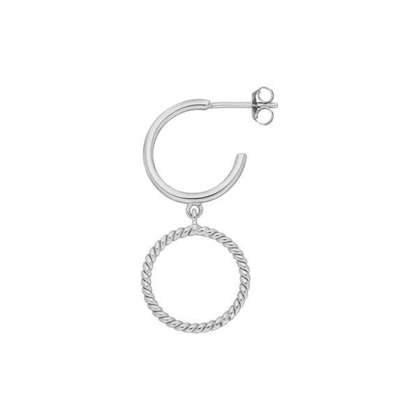 Single Creole Circle Twist, 925 Sterlingsilber