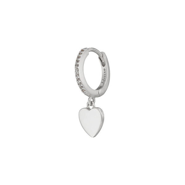 Single Creole HEART/Zirkonia, 925 Sterlingsilber
