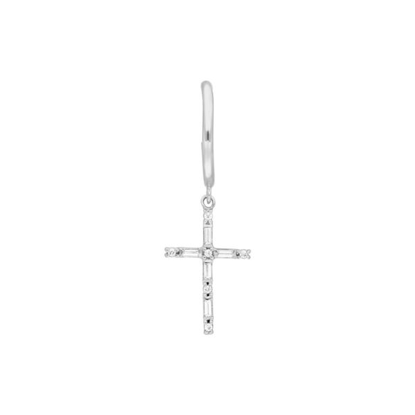 Single Creole SPARKLE CROSS, 925 Sterlingsilber