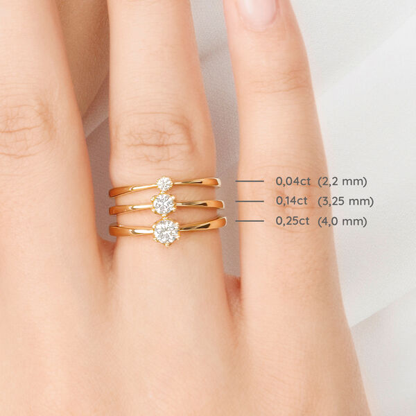 Verlobungsring Classic Solitair 0,14ct, 14 Karat Gelbgold 
