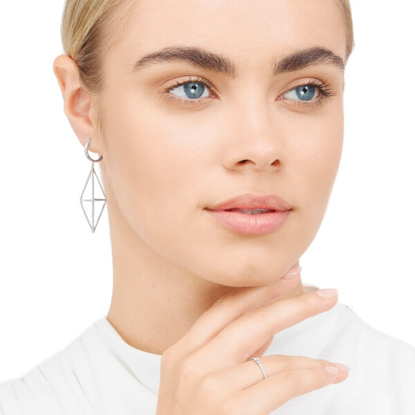 Ohrringe Trapez mit Diamanten, 18 Karat Weigold Bild 4