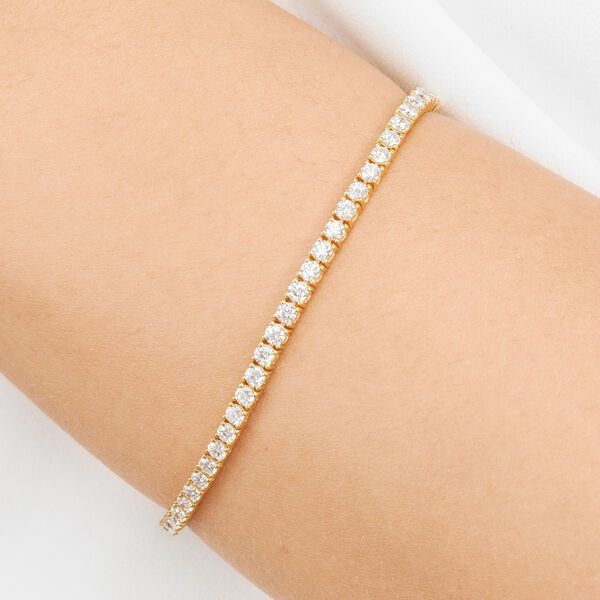 Tennisarmband mit Diamanten, 18 Karat Gelbgold, 3.42ct, 17.0cm Bild 2