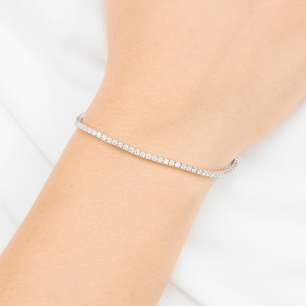 Tennisarmband mit Diamanten, 18 Karat Weigold, 3.42ct, 17.0cm Bild 2