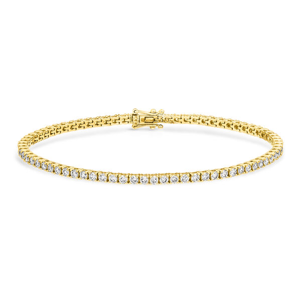 Tennisarmband mit Diamanten, 18 Karat Gelbgold, 3.42ct, 17.0cm