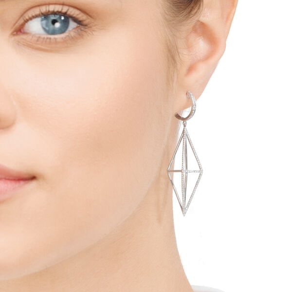 Ohrringe Trapez mit Diamanten, 18 Karat Weigold Bild 3