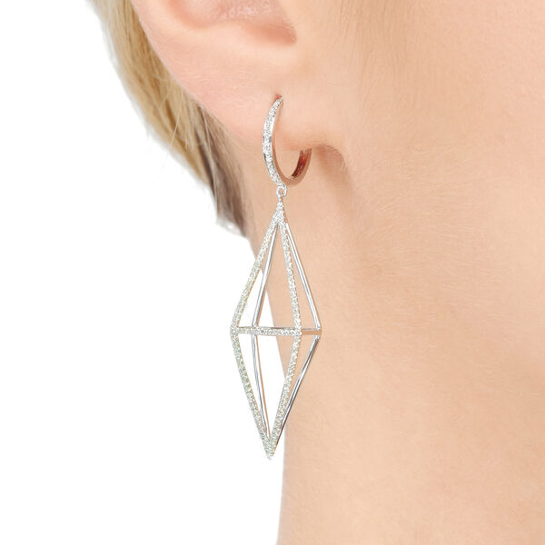 Ohrringe Trapez mit Diamanten, 18 Karat Weigold Bild 2