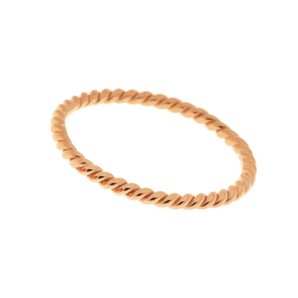 Twist Ring, 18 K Rosegold vergoldet