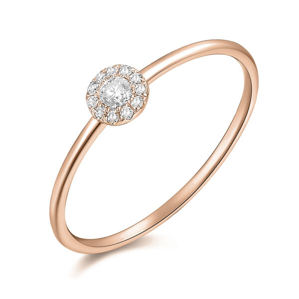 Verlobungsring Pave II in 18 Karat Rosegold mit Diamanten