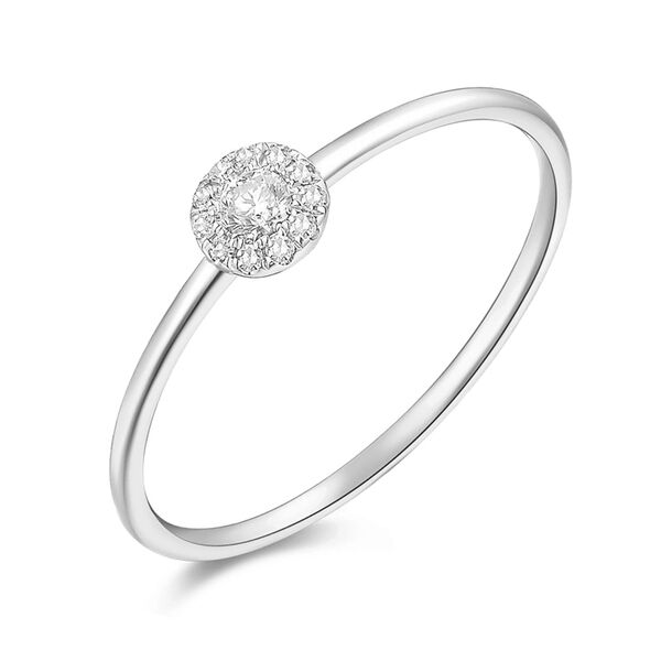 Verlobungsring Pave II in 18 Karat Weigold mit Diamanten