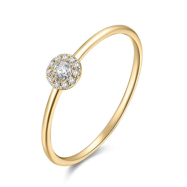 Verlobungsring Pave II  in Gelbgold mit Diamanten