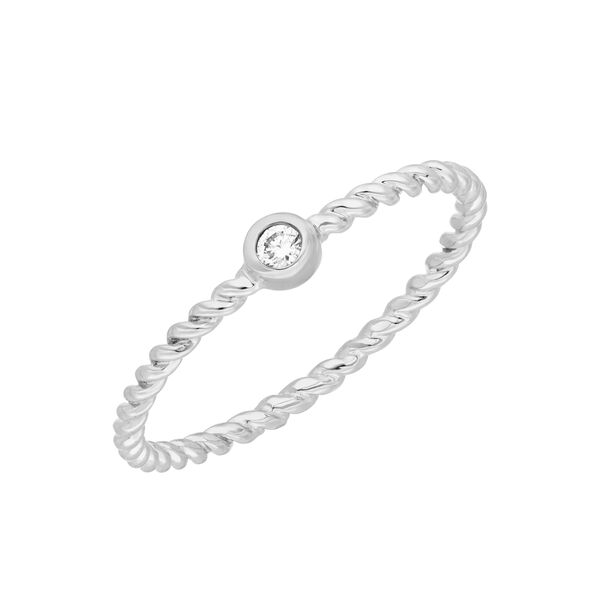 Verlobungsring Single Diamond in 18 Karat Weigold