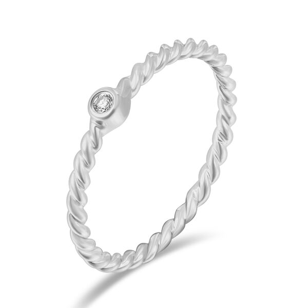Verlobungsring Single Diamond in Weissgold