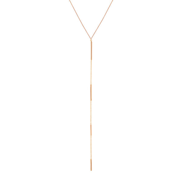 Y-Halskette Basic, 18 K Rosegold vergoldet