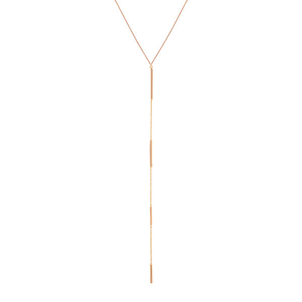 Y-Halskette Basic, 18 Karat Rosegold vergoldet