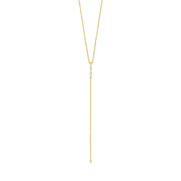 Y-Halskette ICE CUBE, 18 Karat Gelbgold vergoldet