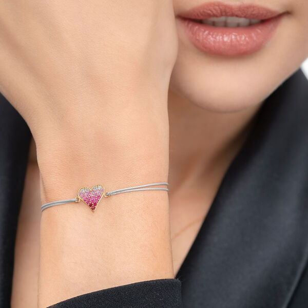 Glcksarmband Pink Valentine, 18 K Gelbgold vergoldet, Fuchsia Bild 3