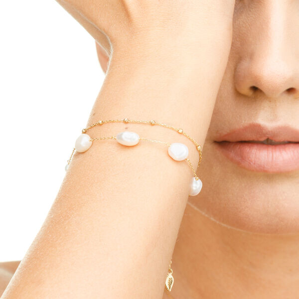 Armkette Barock Pearls, 14K Gelbgold 