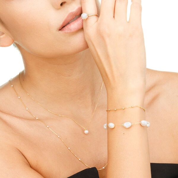 Armkette Barock Pearls, 14 Karat Weigold 